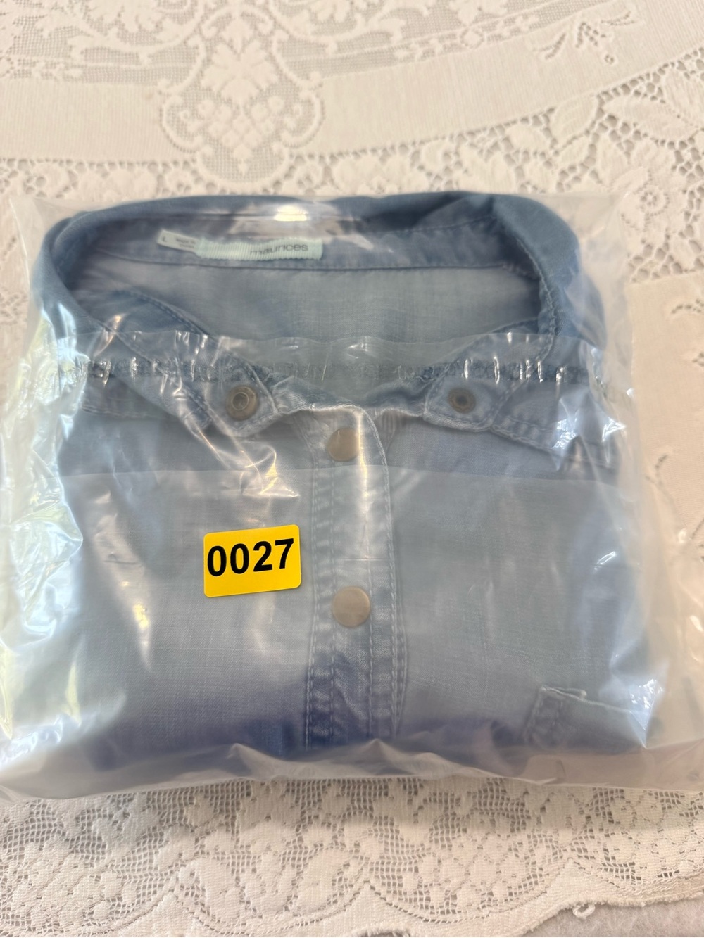 Maurices Light Blue Chambray Shirt dress size large denim look lyocell - Picture 11 of 11